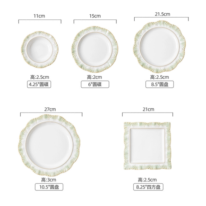 wholesale-restaurant-dinnerware-green-embossed-ceramic-set-3